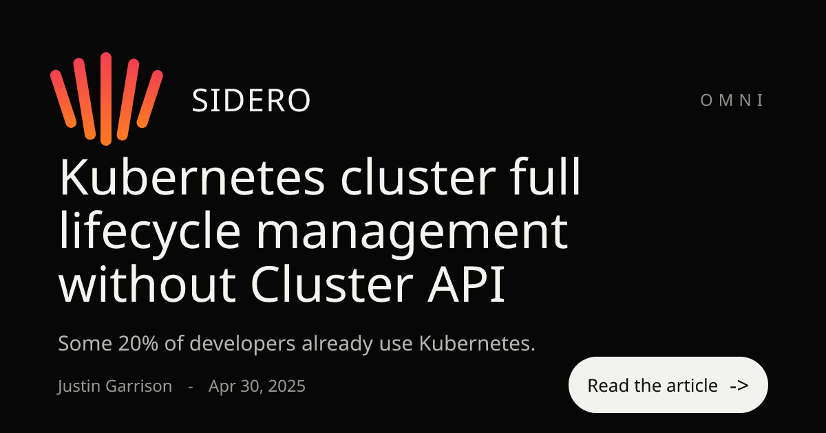 Kubernetes cluster full lifecycle management without...