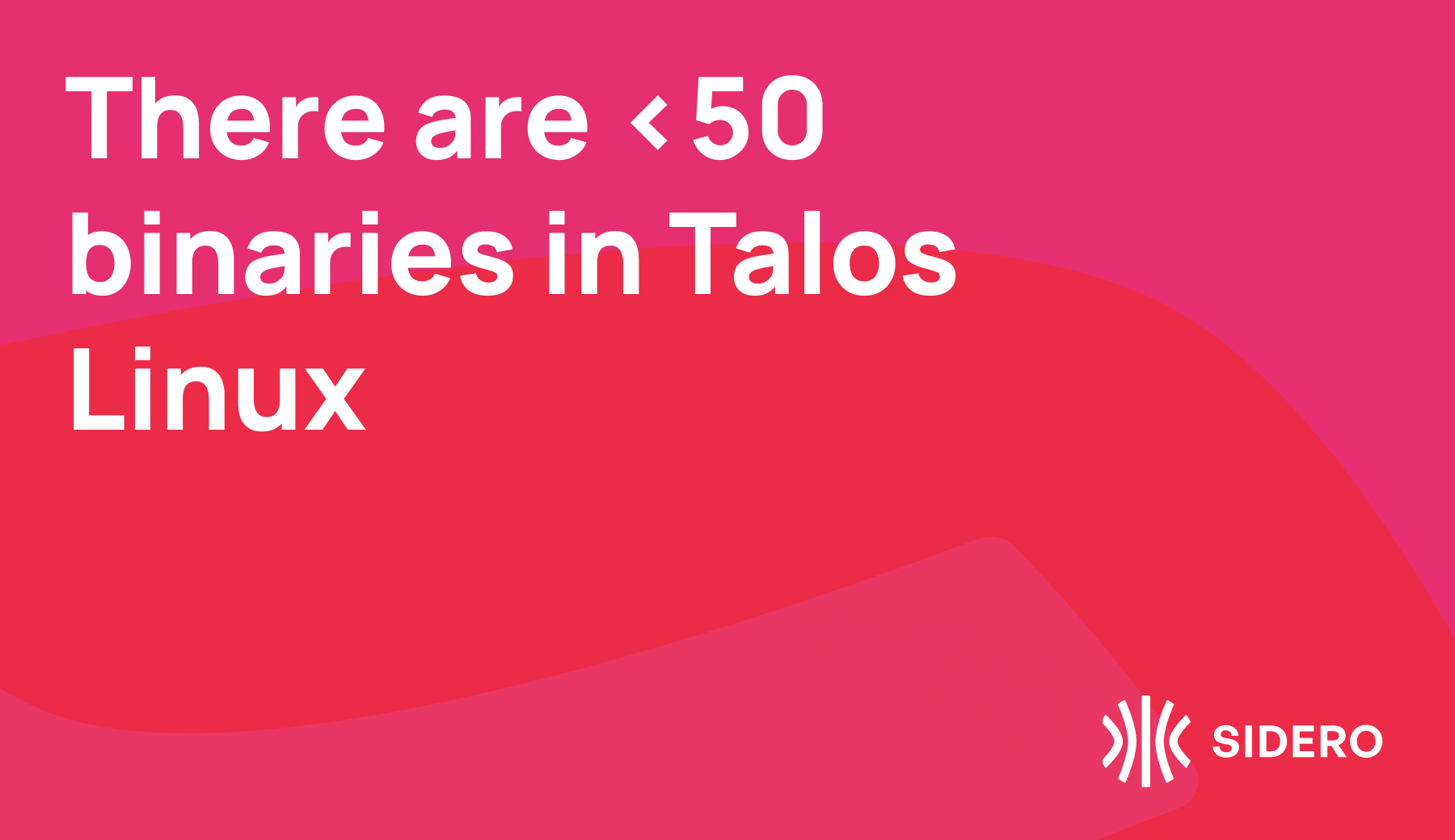 There are less than 50 binaries in Talos Linux