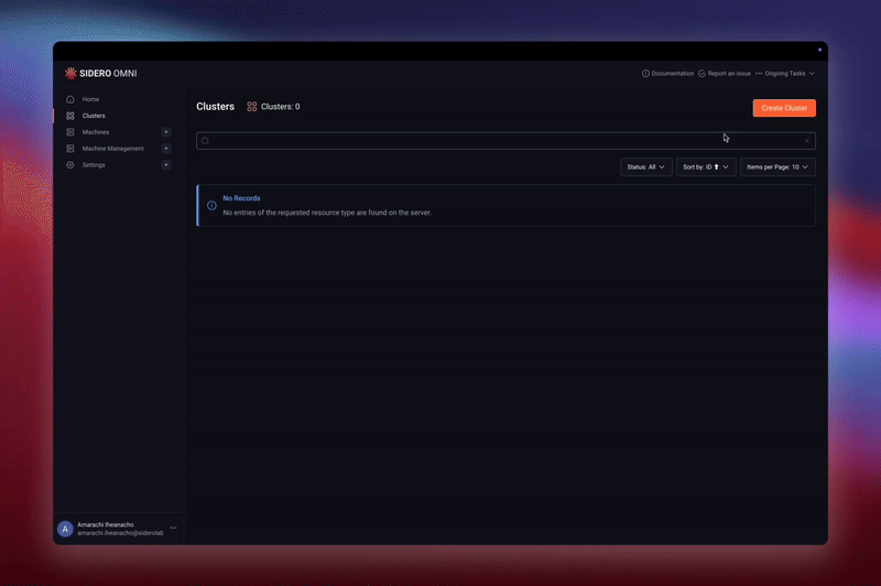 How to create a cluster within Omni.
